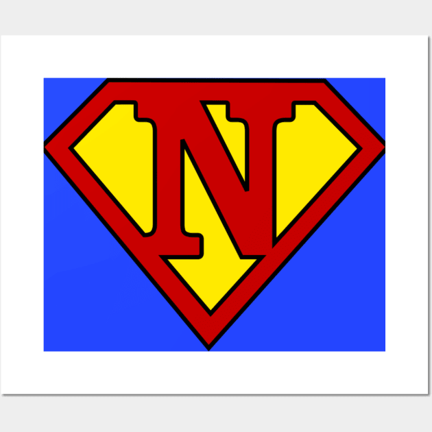 Superhero Symbol Letter N Wall Art by NextLevelDesignz